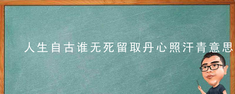 人生自古谁无死留取丹心照汗青意思