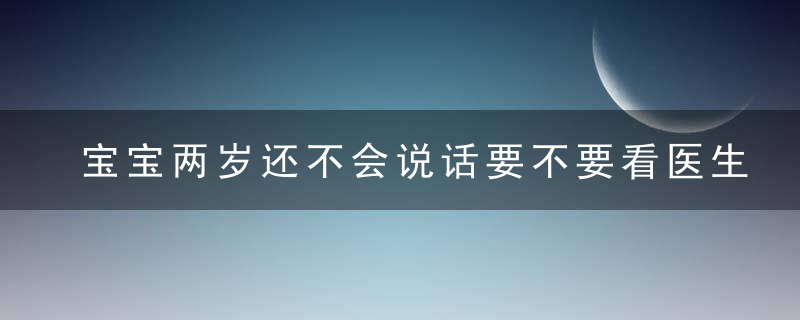 宝宝两岁还不会说话要不要看医生