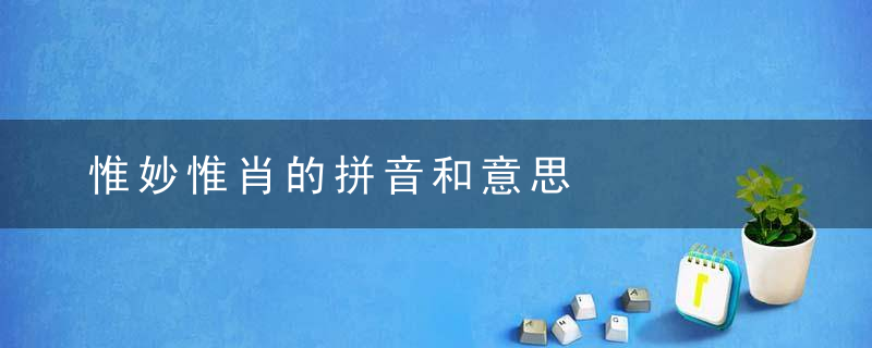 惟妙惟肖的拼音和意思