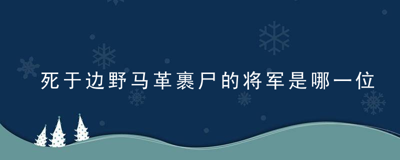 死于边野马革裹尸的将军是哪一位