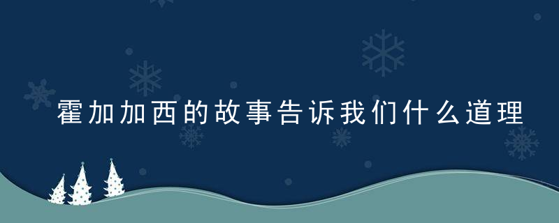 霍加加西的故事告诉我们什么道理